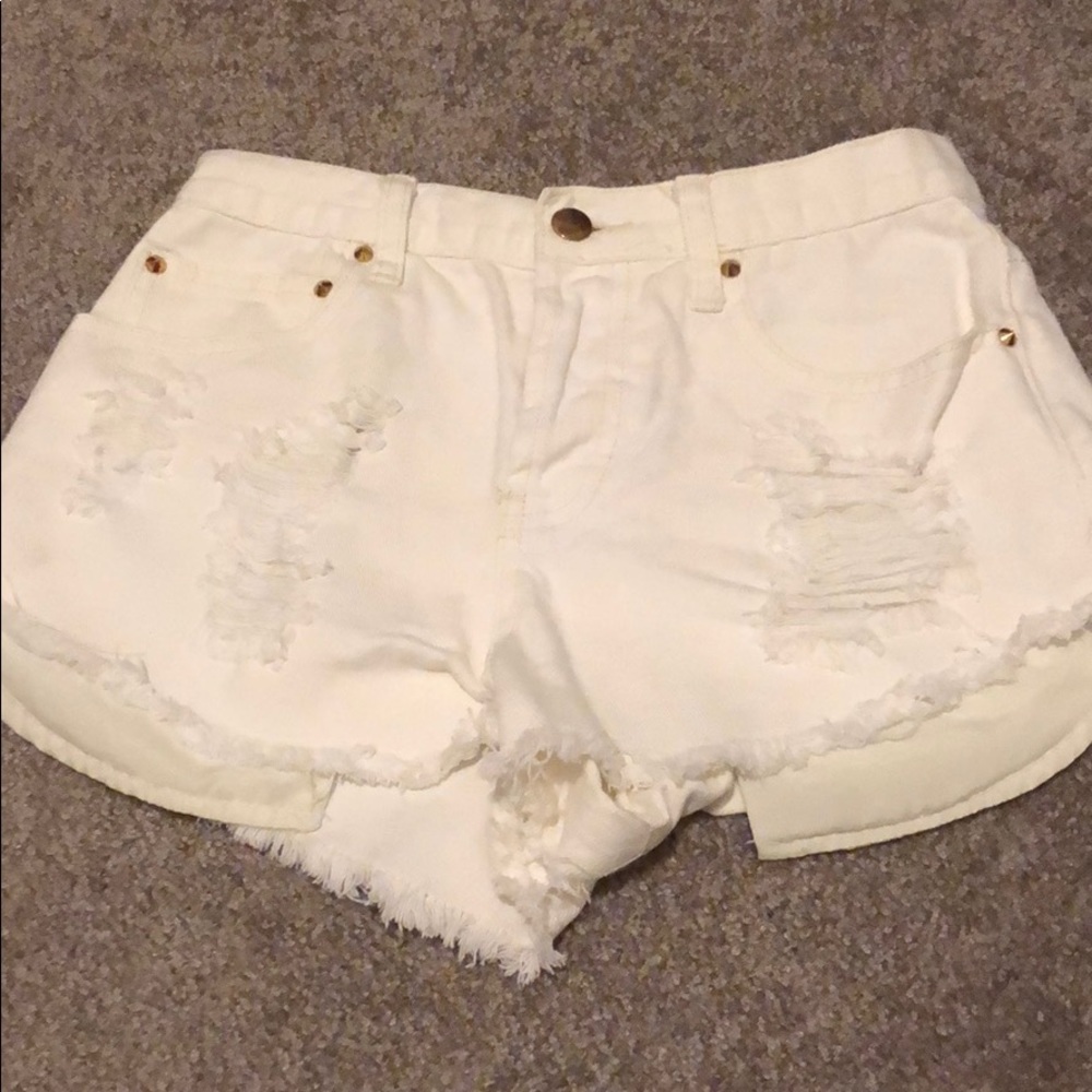 !!Forever21 White Distress Shorts